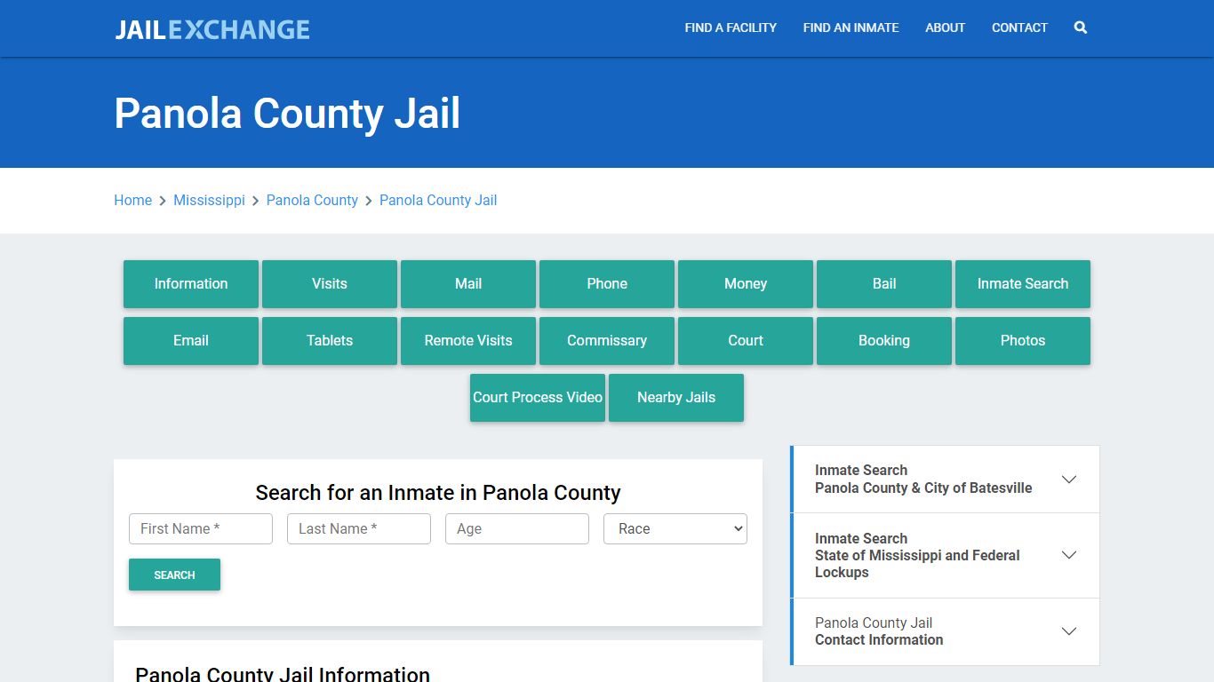 Panola County Jail Roster Lookup, MS, Inmate Search - Jail Exchange